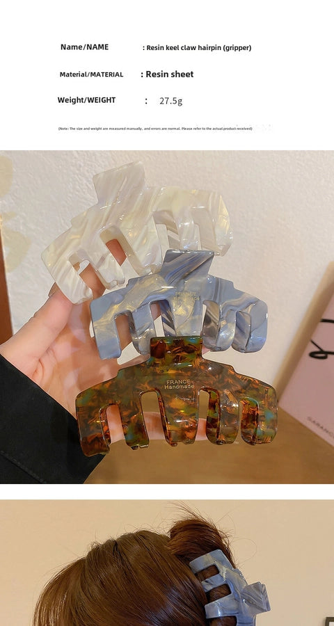 Korean Super Fairy High-end Acetic Acid Large Grab Clip Elegant Internet Celebrity Elegant Shark Clip Fashionable Simple Back Head Hairpin