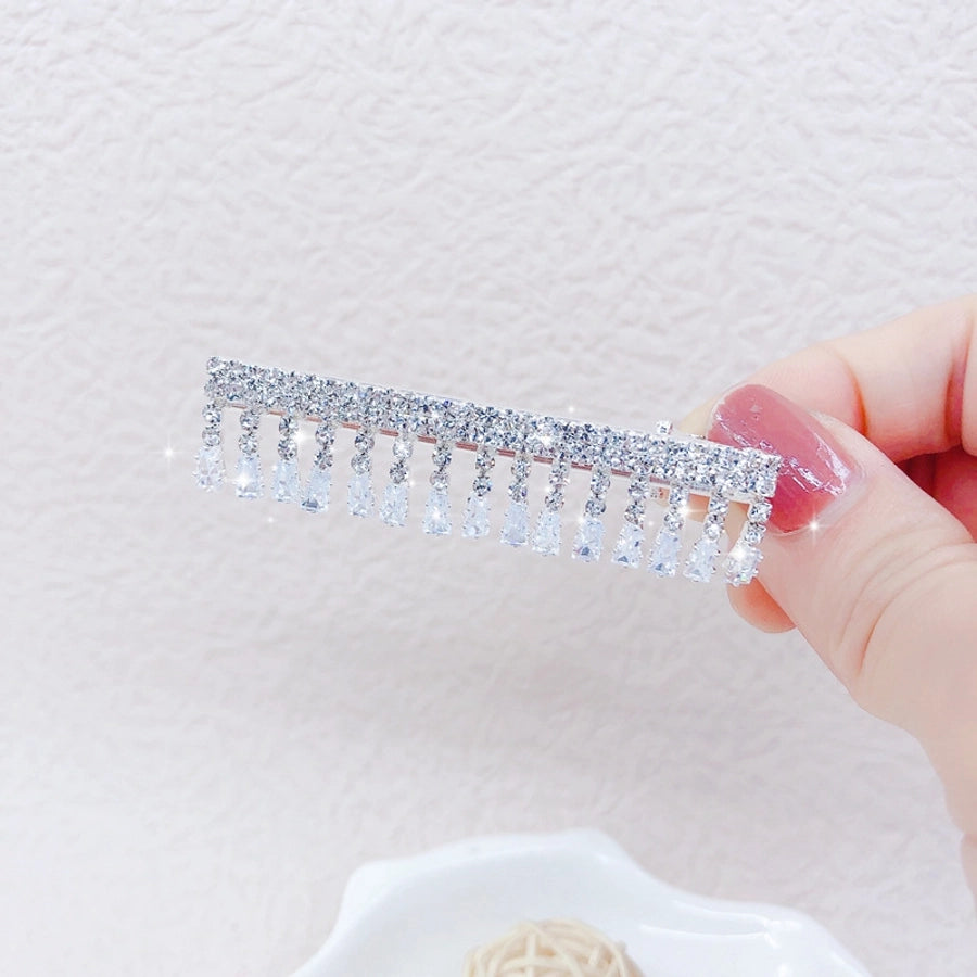 fashion geometric metal inlay rhinestones hair clip 1 piece