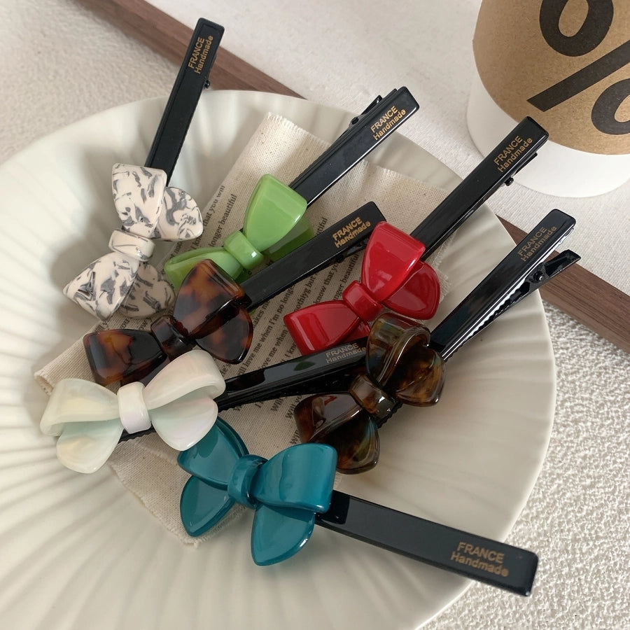 simple style bow knot acetic acid sheets hair clip