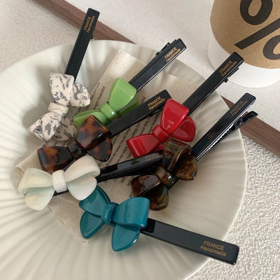 simple style bow knot acetic acid sheets hair clip