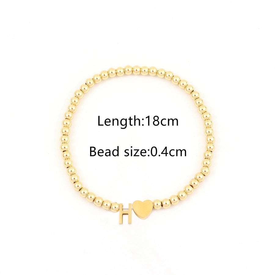 304 Stainless Steel Copper Letter Heart Shape Bracelets