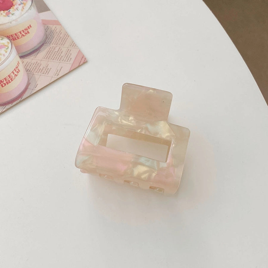 fashion solid color plastic resin polishing hollow out hair claws