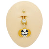 1 Piece Belly Rings Rock Punk Pumpkin Bat Skull 316 Stainless Steel  Alloy Epoxy Inlay Rhinestones Zircon Gold Plated