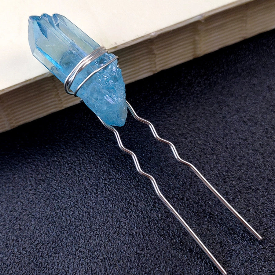 women's ig style geometric alloy handmade inlay crystal hairpin