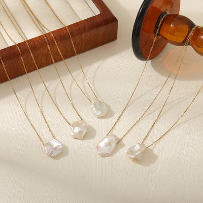 Jewelry Casual Cute Commute Irregular 304 Stainless Steel Freshwater Pearl Pendant Necklace