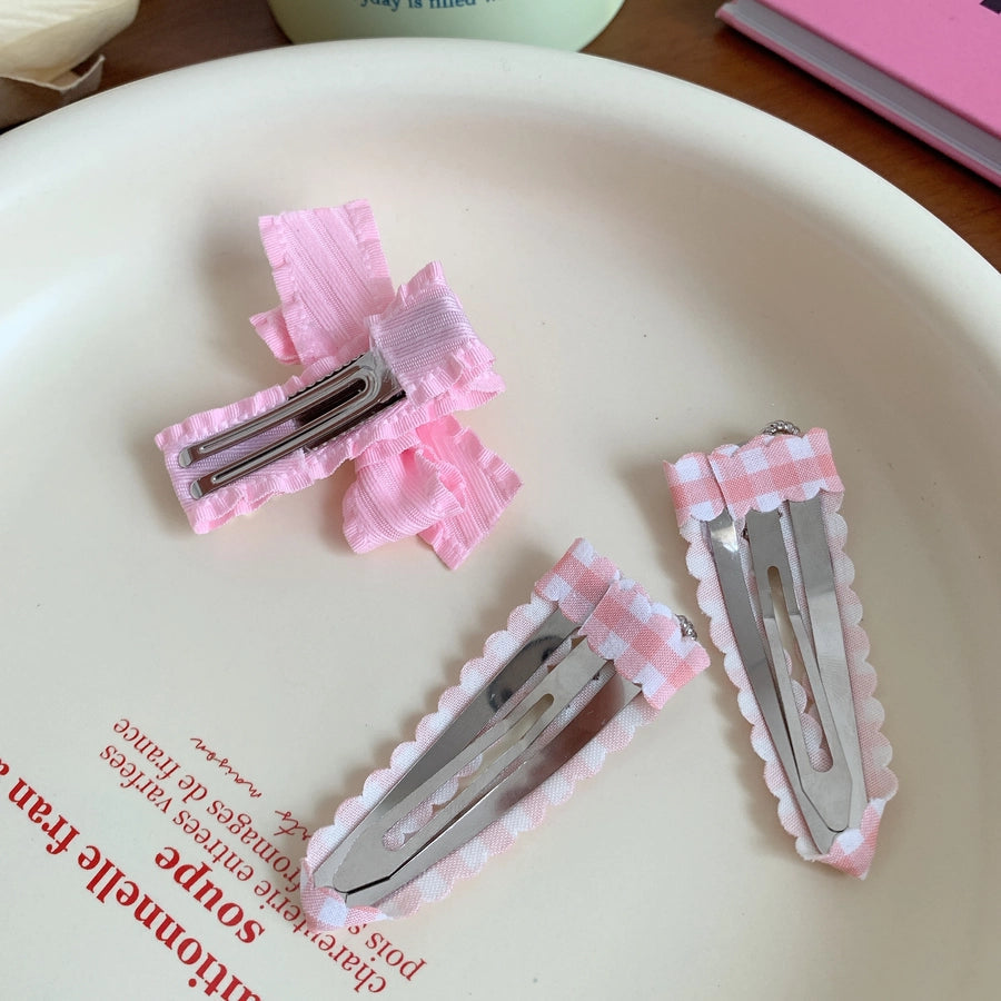 Women's Sweet Bow Knot Cloth Inlay Rhinestones Hair Clip Hair Tie