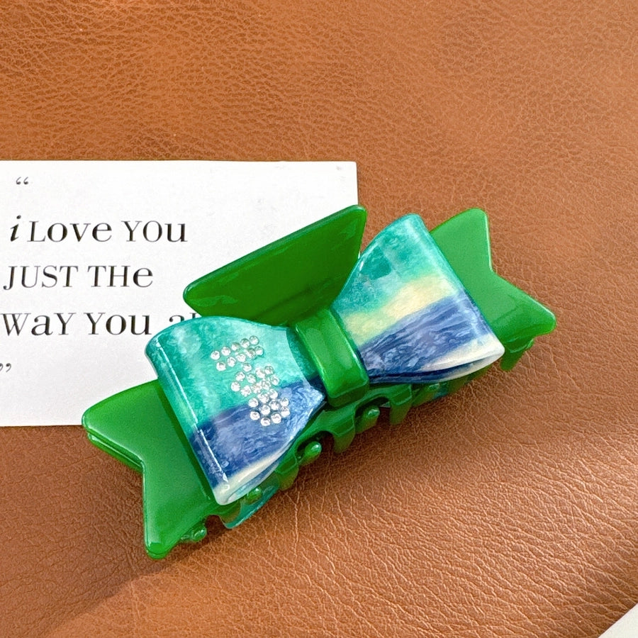 Women's Elegant Sweet Bow Knot Acetic acid sheets Inlay Rhinestones Hair Claws