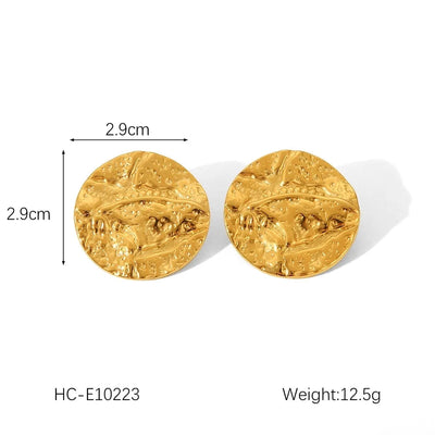 1 Pair IG Style Geometric Solid Color Plating 304 Stainless Steel 18K Gold Plated Drop Earrings Ear Studs