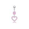 1 Piece Belly Rings Simple Style Heart Shape 316 Stainless Steel  Inlay Zircon