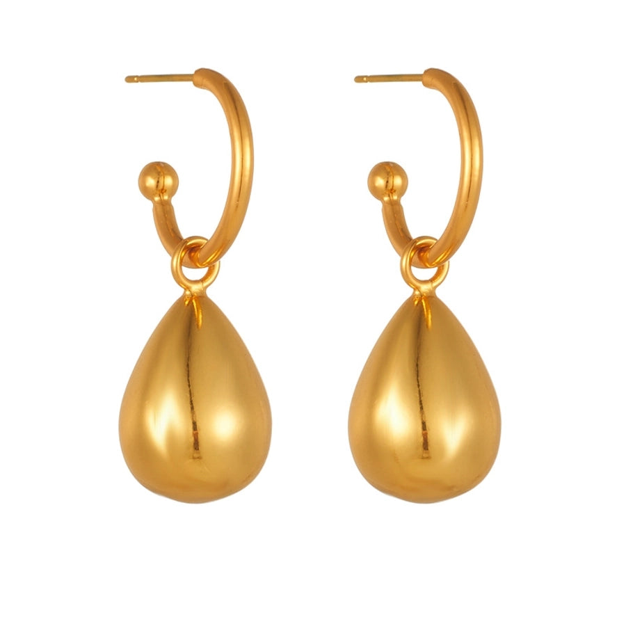1 Pair IG Style Simple Style Water Droplets Brass 18K Gold Plated Drop Earrings