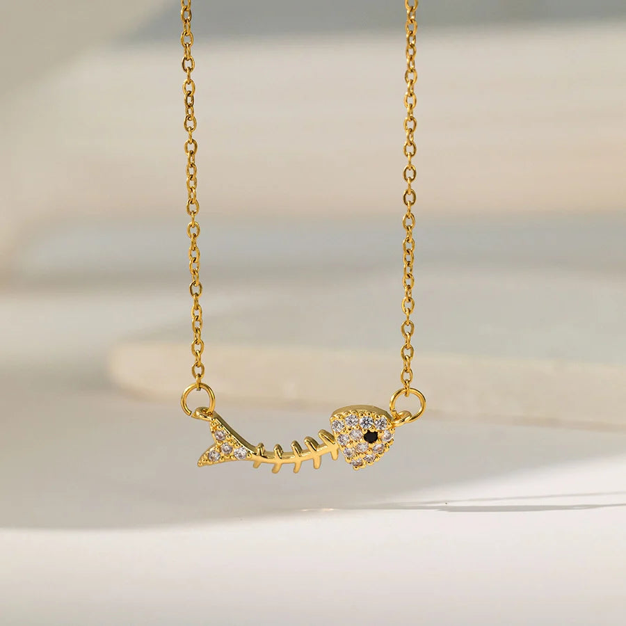 Jewelry Sweet Solid Color Titanium Steel Plating Pendant Necklace