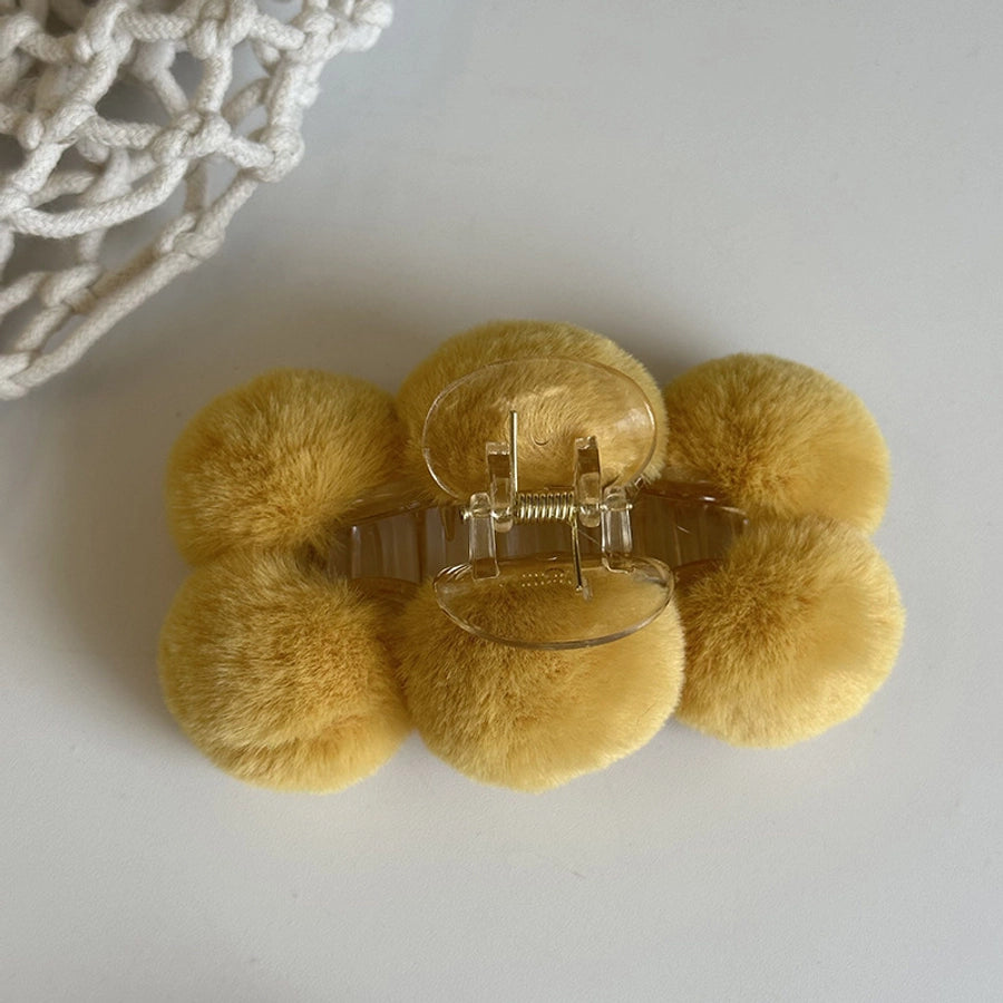 simple style classic style solid color plastic plush hair claws