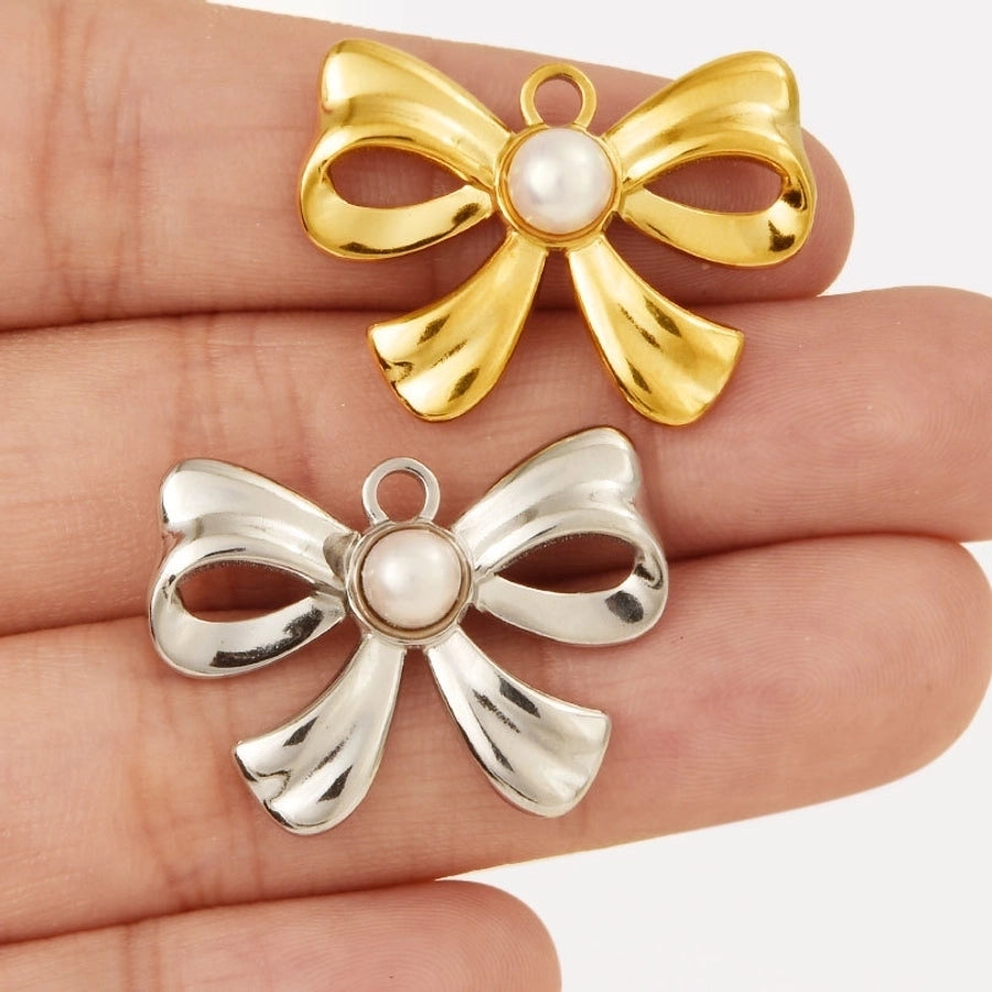 Jewelry Vintage Style Classic Style Bow Knot 304 Stainless Steel 18K Gold Plated Irregular Plating Pendant Necklace
