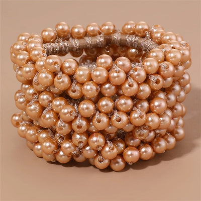 Women's Fairy Style Sweet Simple Style Round Imitation Pearl Beaded Artificial Pearls Hair Tie