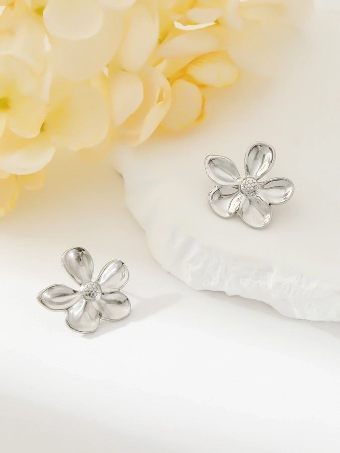1 Pair Exaggerated Simple Style Oversized Flower Butterfly 304 Stainless Steel Ear Studs