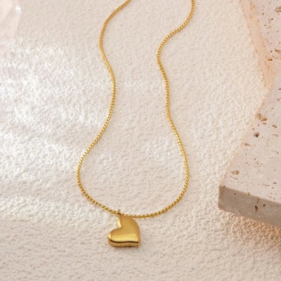 Jewelry Basic Sweet Classic Style Heart Shape 304 Stainless Steel 18K Gold Plated Plating Pendant Necklace