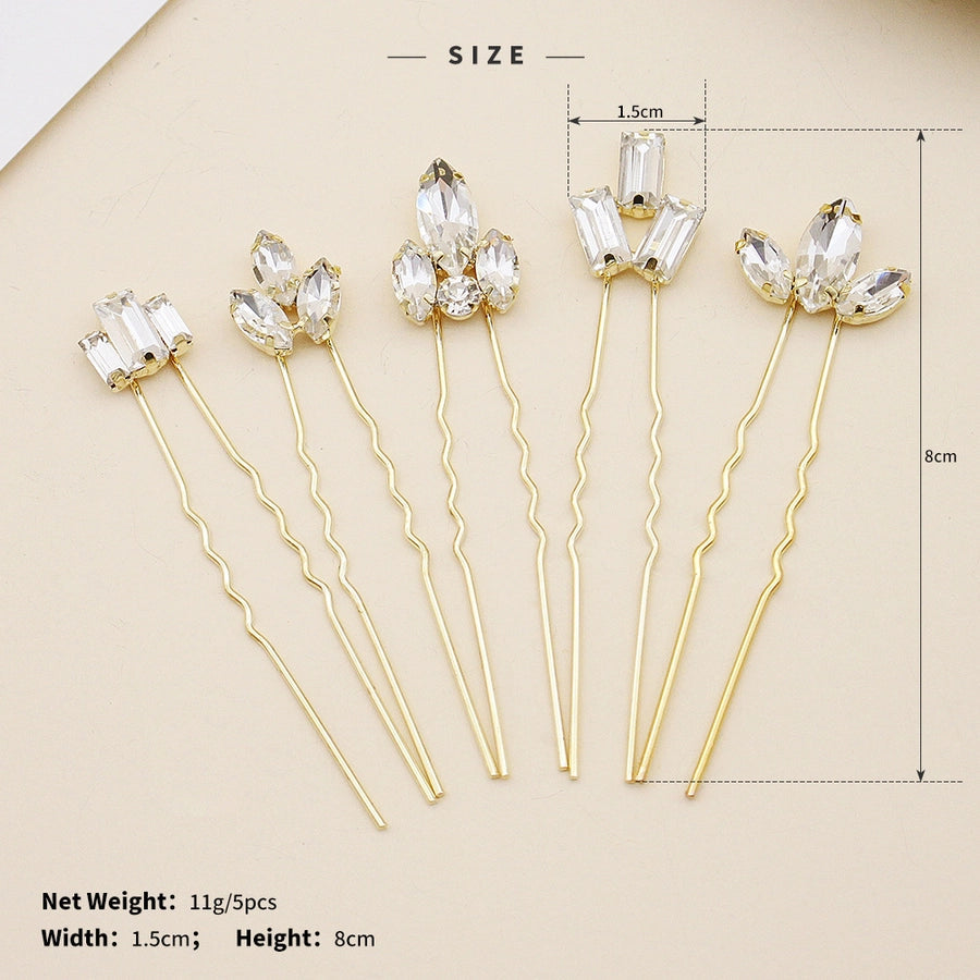 Antique U-shaped Hairpin Hair Accessories Simple Rhinestone Pin Hairpin Photography Portrait High-end Hair Hairpin