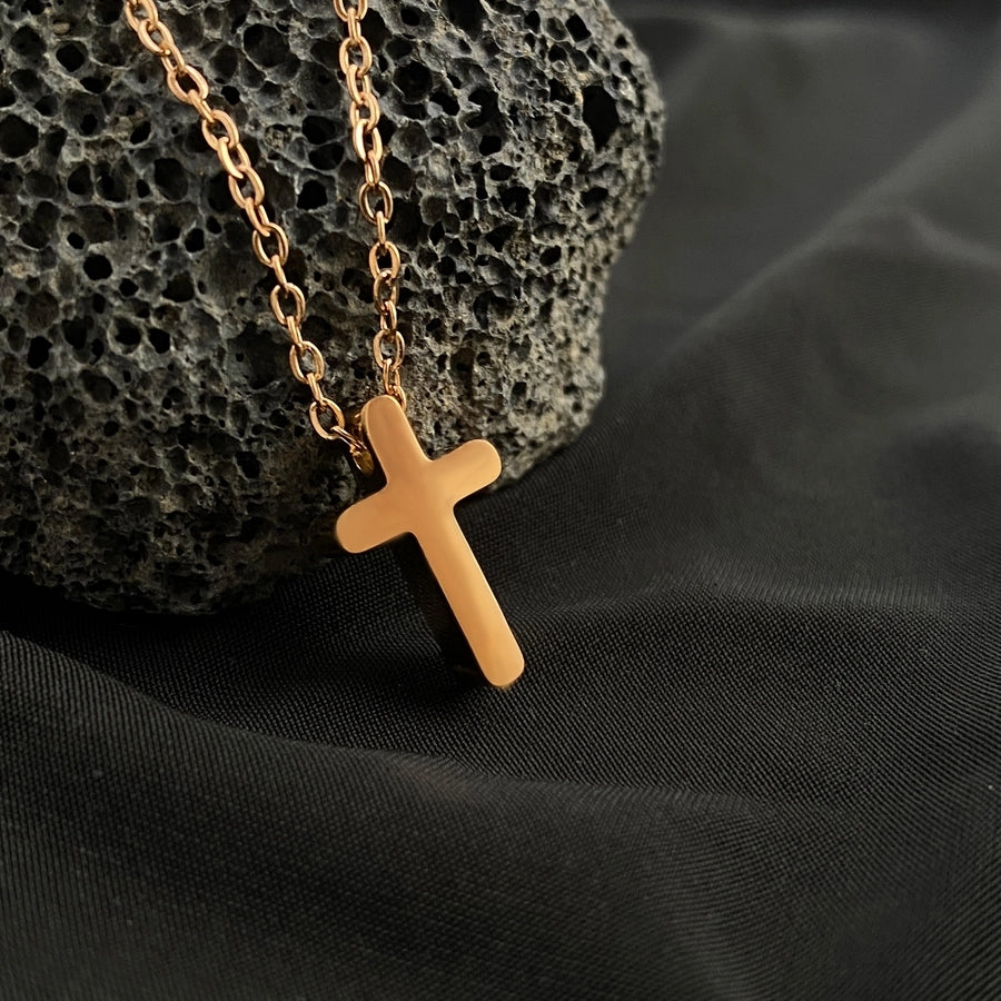 Jewelry Retro Cross Titanium Steel Pendant Necklace