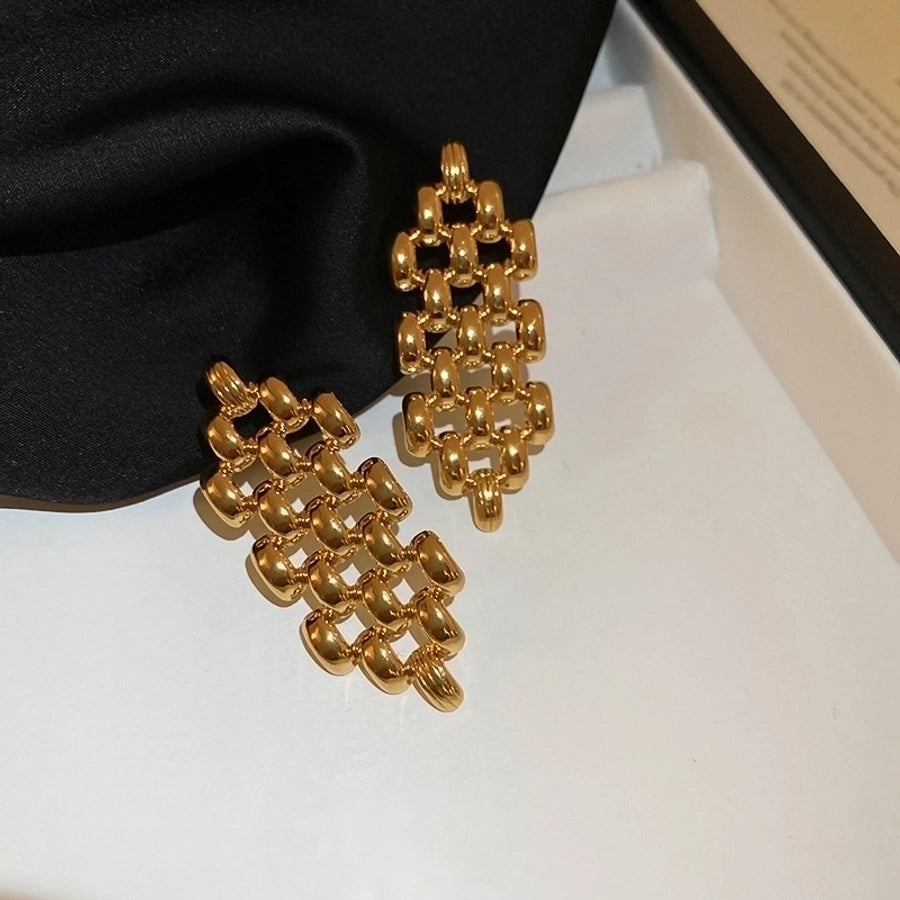 1 Pair IG Style French Style Classic Style Geometric Round Heart Shape Plating Titanium Steel Drop Earrings Earrings Ear Studs