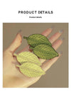 Embroidered leaves! Fresh hairpin! Exquisite bangs clip forehead high-grade Leaf side clip headdress broken hairpin