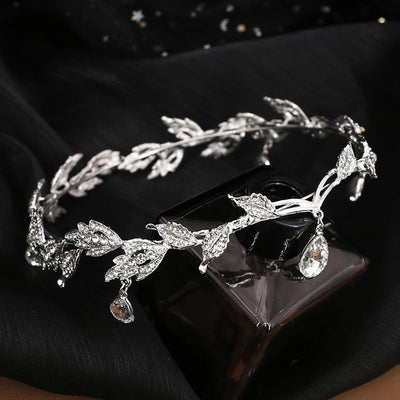 Korean-style eyebrow pendant wedding headdress bridal jewelry alloy rhinestone headband crown princess hair accessories wedding accessories
