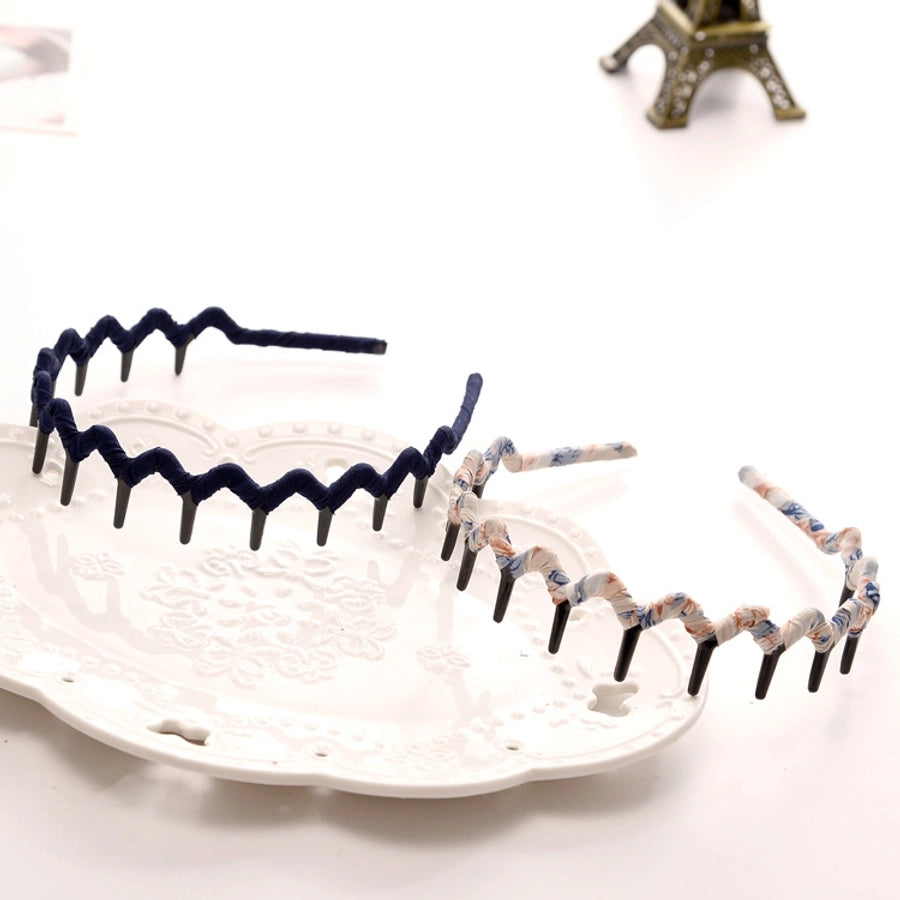 Fluffy Fabric Winding Toothed Hair Band Women's Hair Accessories Headwear Wave Headband Small Accessories Hair Bundles