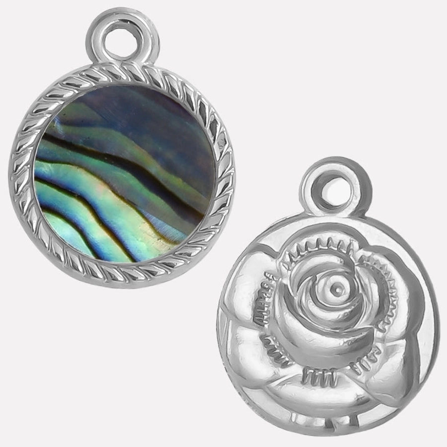Jewelry Vintage Style Classic Style Round 304 Stainless Steel Shell Abalone Shell 18K Gold Plated Irregular Plating Charms Pendant Necklace