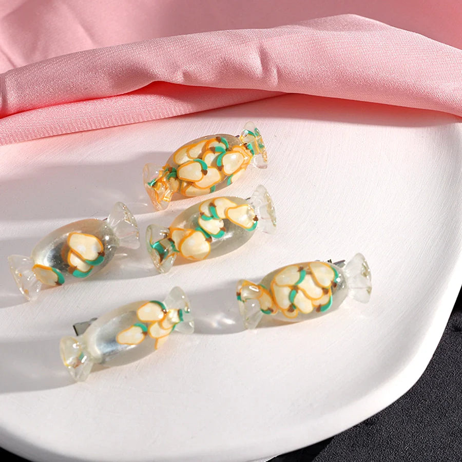 Women's Cute Sweet Heart Shape Plastic Resin Hair Clip