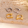 1 Pair Cute Solid Color Polishing 304 Stainless Steel 18K Gold Plated Earrings
