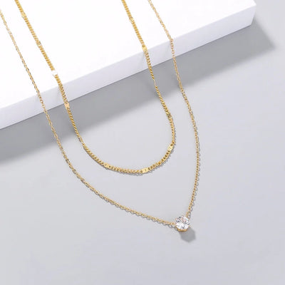 Copper cable chain Geometric Necklace