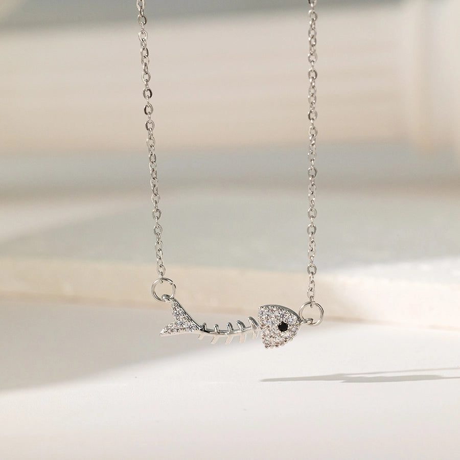 Jewelry Sweet Solid Color Titanium Steel Plating Pendant Necklace