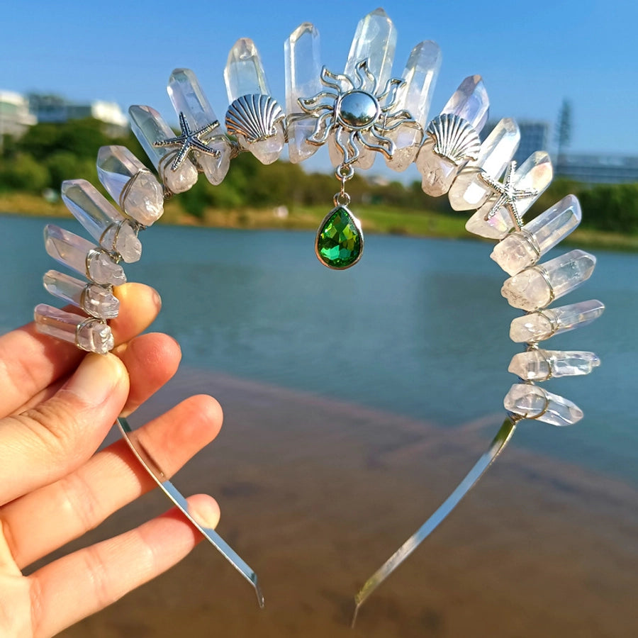 retro moon starfish crystal handmade hair band