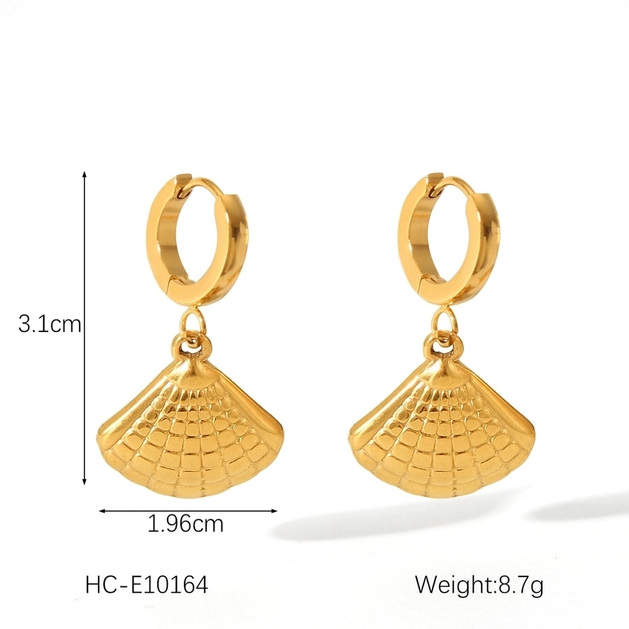 1 Pair IG Style French Style Starfish Crab Shell 304 Stainless Steel Titanium Steel 18K Gold Plated Drop Earrings Ear Studs