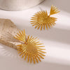 1 Pair Classic Style Leaves 304 Stainless Steel Drop Earrings