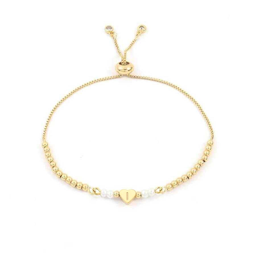 304 Stainless Steel Copper Letter Heart Shape Bracelets