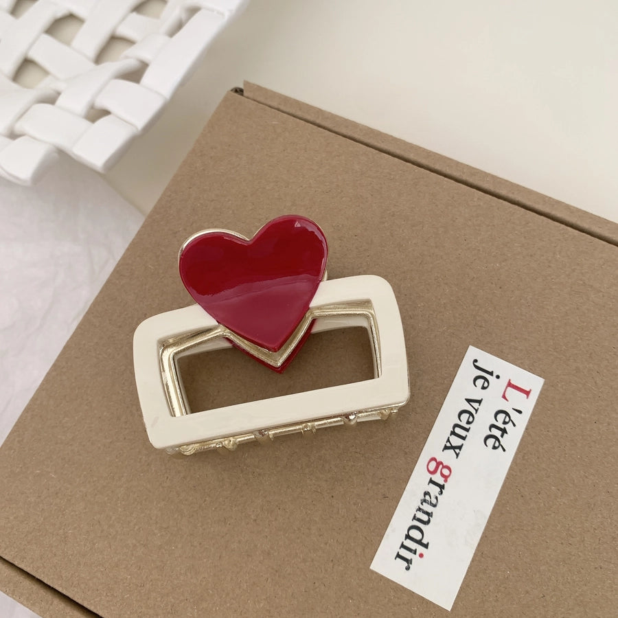 Women's Simple Style Classic Style Heart Shape Acetic acid sheets Hair Claws