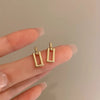 retro c shape solid color metal plating women's earrings 1 pair