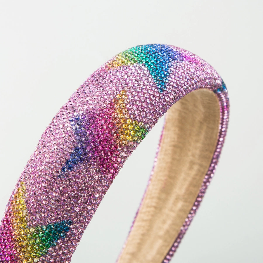 Women's Elegant Glam Pentagram Cloth Sponge Inlay Rhinestones Hair Band