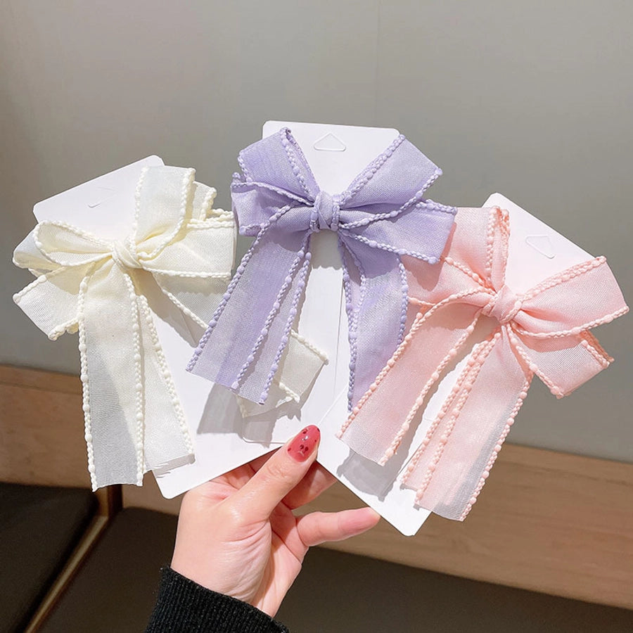 kid's elegant cute bow knot cloth ribbon hair clip