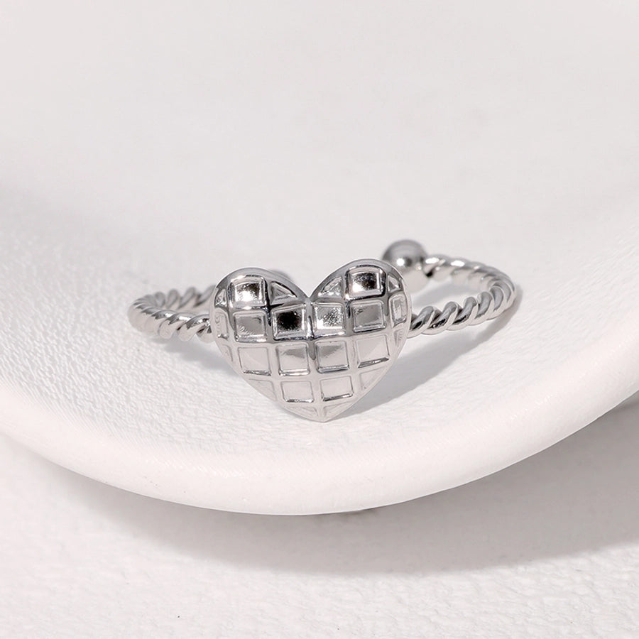 Jewelry Sweet Simple Style IG Style Heart Shape 304 Stainless Steel 18K Gold Plated Stainless Steel Rings