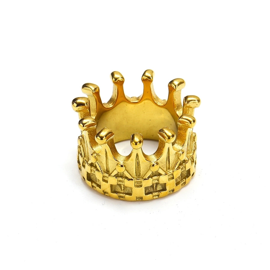Jewelry Elegant Simple Style Crown 304 Stainless Steel 18K Gold Plated Rings