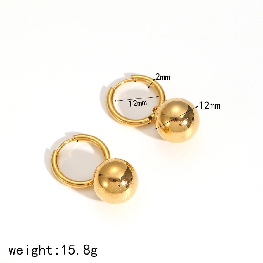 Jewelry IG Style Classic Style Round 304 Stainless Steel 18K Gold Plated Polishing Plating Jewelry Set