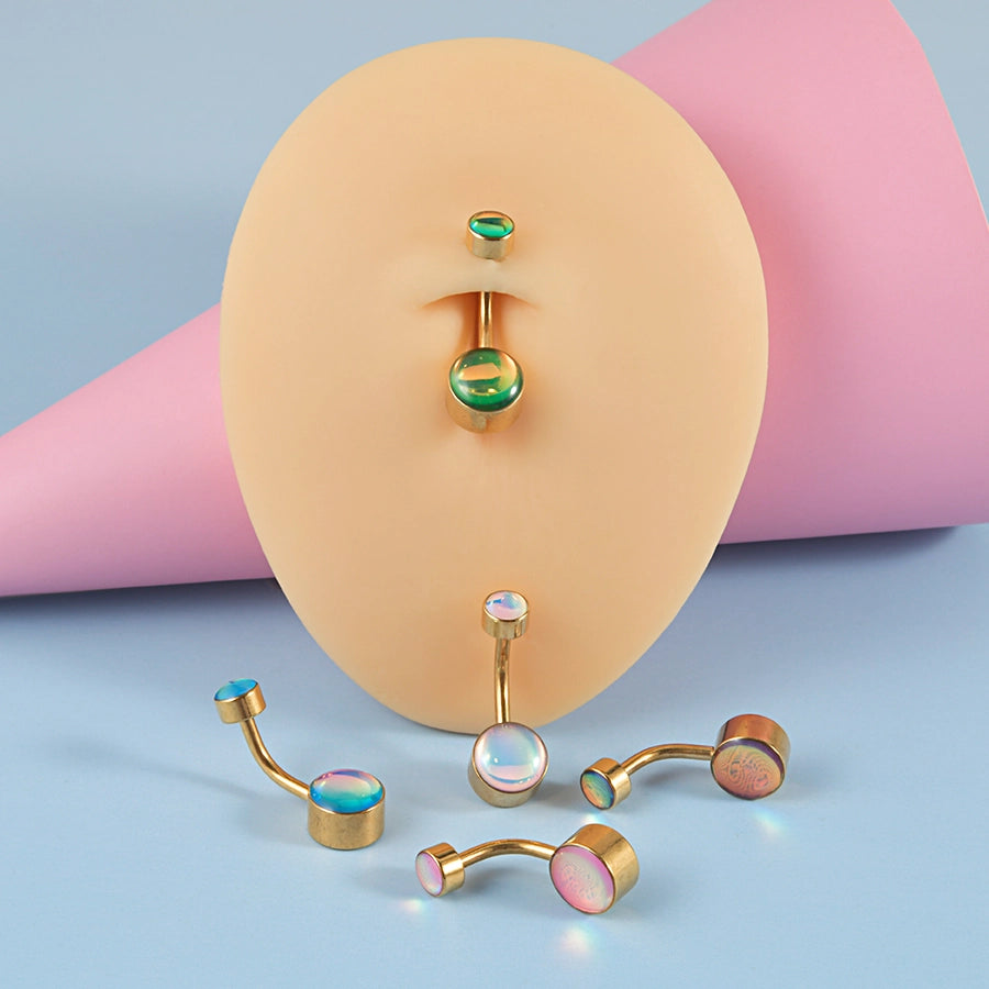 1 Piece Belly Rings Casual Elegant Vacation Geometric 304 Stainless Steel Plating Resin 18K Gold Plated