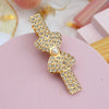 fairy style bow knot metal inlay rhinestones pearl hair clip 1 piece