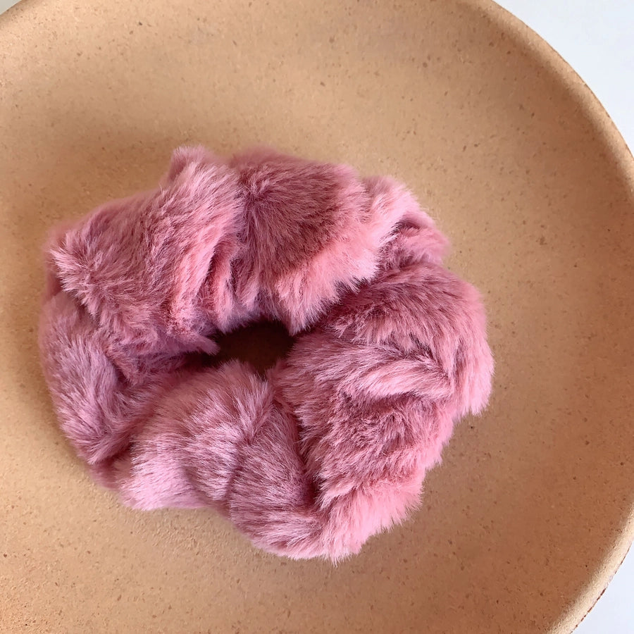 cute solid color cloth flannel hair tie