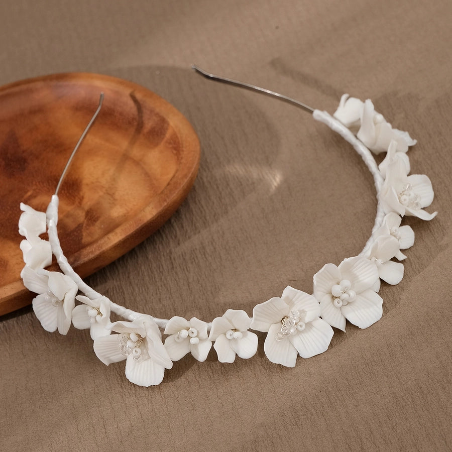 elegant retro lady flower ceramics hair band