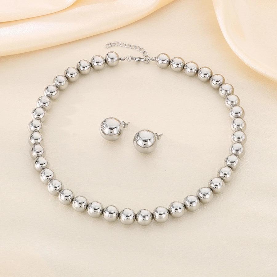 Jewelry Vintage Style Round 304 Stainless Steel 18K Gold Plated Jewelry Set