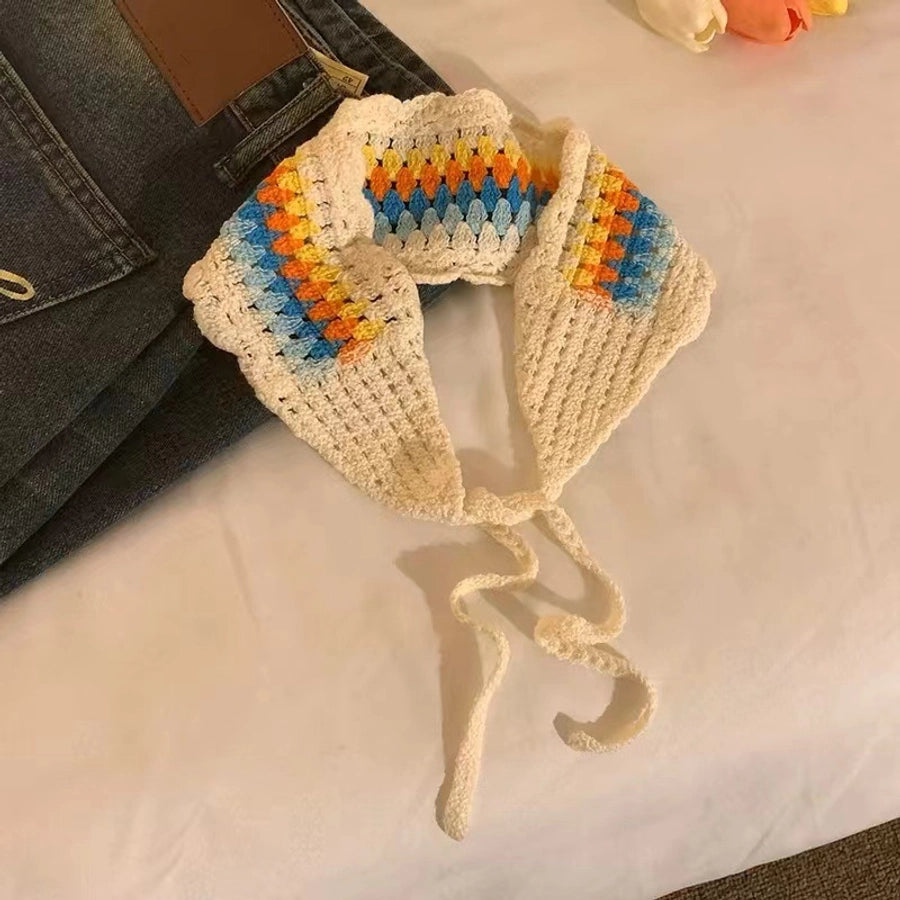 Women's IG Style Casual Plaid Rhombus Knit scarf