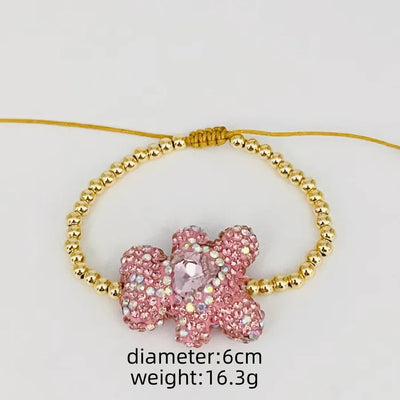 Wholesale Jewelry Casual Elegant Cute Bear Artificial Crystal Copper Crystal Inlay Bracelets