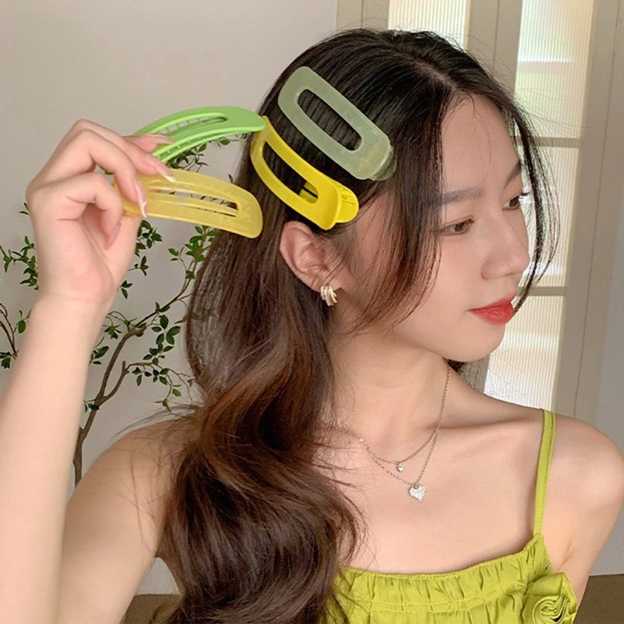 fashion solid color green new hairpin cosmetic clip hair ornaments